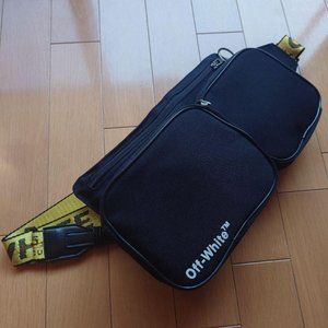 Off-White Crossbody Sling Bag Fanny Pack Black Canvas NWT